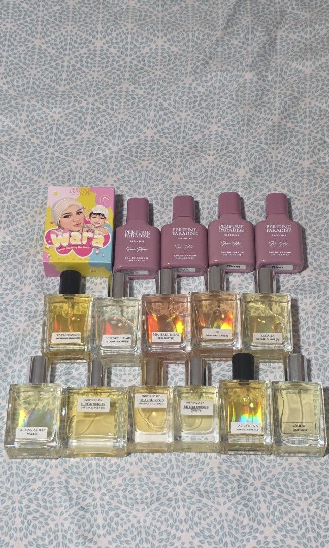Assorted Perfumes (Category: Fragrance & Deodorants) located in Singapore. Submitted by xenoxxe (Listing ID 1443564940, Image 1). Description: *Klassic Scent * Incredible Things - Taylor Swift (SOLD) Island Fantasy - Britney Spears Sexy Ruby - Michael Kors Good Girl Legere - Carolina Herrera (SOLD) Ocean Lounge - Escada (SOLD) Musk - Alyssa Ashley Flowerbomb - Viktor & Rolf (SOLD) Scandal Gold - Jean Paul Gaultier Be Delicious - DKNY Pink Sugar S