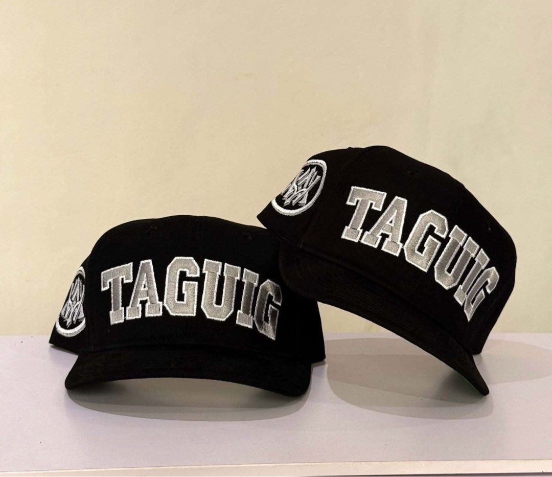 Black Snapback Caps with Embroidered City Names (Category: Caps & Hats) located in Cavite. Submitted by nancy_arosco (Listing ID 1443561228, Image 1). Description: - Black snapback caps - Embroidered city names: Taguig, Batang Baclaran, Caloocan, Pasig, Dongalo - One size fits most - Ideal for casual wear or as a souvenir.