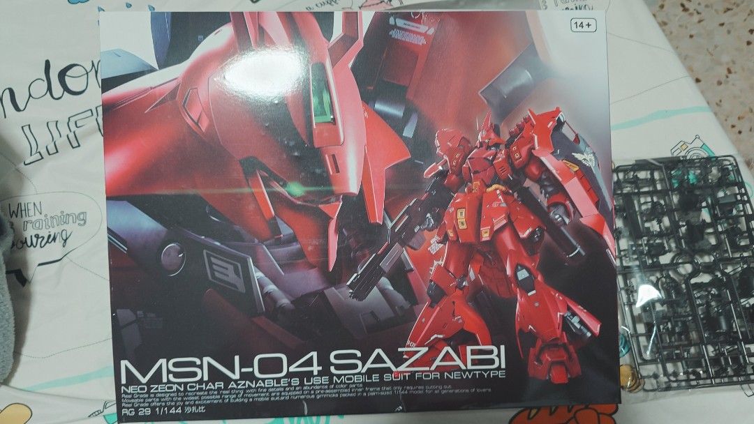 Bootleg RG 1/144 MSN-04 Sazabi Gundam Model Kit. Black armor ver. (Category: Gundam Model Kits) located in Singapore. Submitted by tidas1231 (Listing ID 1443608534, Image 1). Description: - RG 1/144 Sazabi Model Kit WIthout Funnel ecffect parts - Neo Zeon Mobile Suit (Char Aznable's) - All runners still sealed - Box in good condition - Ideal for Gundam fans/collectors.
