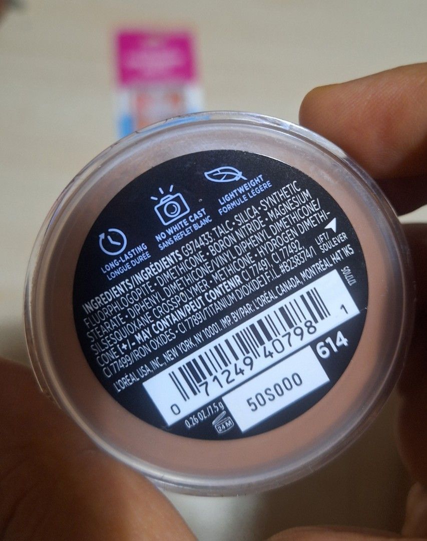 Bundle of make-up loreal, etc..(sealed) (Category: Makeup) located in Manila. Submitted by luckycharm_m (Listing ID 1443612630, Image 3). Description: 1. Loreal loose setting powder (sealed) 2. Loreal oil eyeshadow (opened not used) 3. Pretty secret quad eyeshadow (opened not used) 4. Sace lady eyeliner stamp water proof used twice) 5. DW eyebrow liquid.