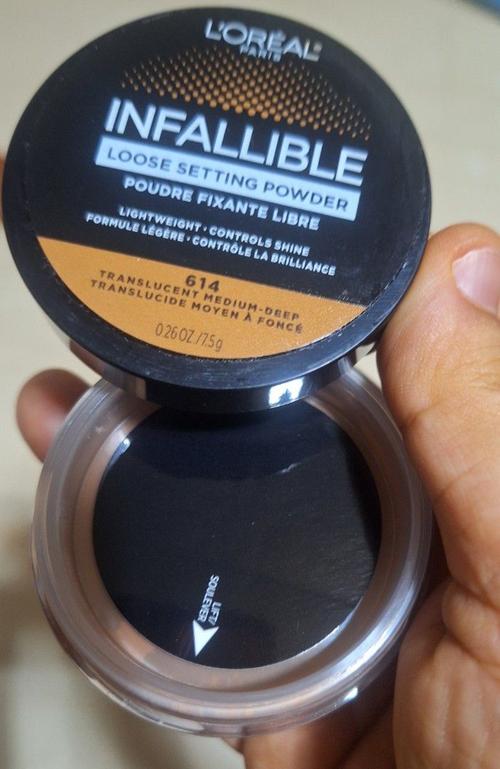 Bundle of make-up loreal, etc..(sealed) (Category: Makeup) located in Manila. Submitted by luckycharm_m (Listing ID 1443612630, Image 2). Description: 1. Loreal loose setting powder (sealed) 2. Loreal oil eyeshadow (opened not used) 3. Pretty secret quad eyeshadow (opened not used) 4. Sace lady eyeliner stamp water proof used twice) 5. DW eyebrow liquid.