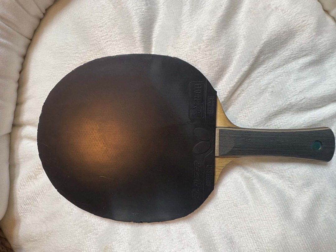 Butterfly Timo Boll TJ Table Tennis (Category: Racket and Ball Sports) located in Malolos. Submitted by dacrs. (Listing ID 1443527424, Image 2). Description: - Butterfly Timo Boll TJ blade - Black Butterfly Glayzer 2.1mm rubber on backhand - Red Butterfly Dignics 09c 2.1mm rubber on forehand - Made in Japan - Ideal for players seeking control and spin - Used condition (6 months).