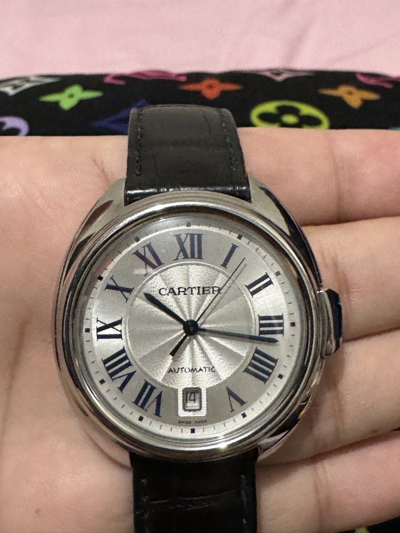 CARTIER Cle De Cartier 40mm (Category: Luxury Watches) located in Dasmarinas. Submitted by luxuryl (Listing ID 1443682163, Image 3). Description: AUTHENTIC Cartier Cle De Cartier 40mm Materials: Stainless Steel Strap: Black Alligator Leather Mechanical: Automatic Ref. Number: WSCL0018 (PRELOVED) Condition: 9.5/10 Unit Only❗️ NEGOTIABLE❗️📩 Open for meet up or shipping ❗️ Moneyback guarantee if proven fake❗️💯✅ You can check everything you want. A