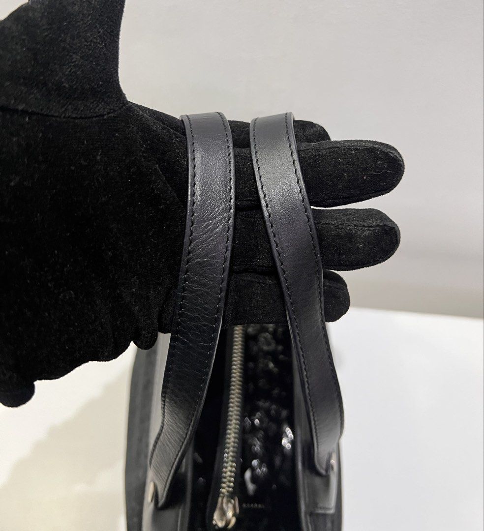 Celine Macadam Canvas Tote Bag (Category: Luxury Bags & Wallets) located in Cebu City. Submitted by brandedcorner_ph (Listing ID 1443695407, Image 3). Description: Pre-loved ((C))eline Macadam Canvas Tote Bag 100% Authentic or money back Condition • Excellent condition • No flaws • Minimal sign of usage only Product Details •Color: Black •Hardware: Silver tone •Material: Nylon & leather •Approximate Dimensions in inches: H8 x W10.5 x D3.5 Color m