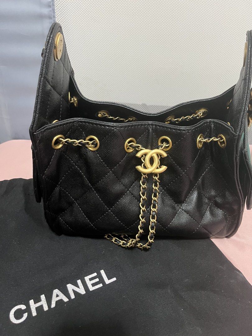 Chanel 25 mini black caviar (Category: Luxury Bags & Wallets) located in Calamba. Submitted by rosychix (Listing ID 1443583782, Image 1). Description: - Material: Black Caviar Leather - Design: Classic Quilted Pattern - Hardware: Gold - Strap: Chain - Includes: Original Dust Bag and Box.