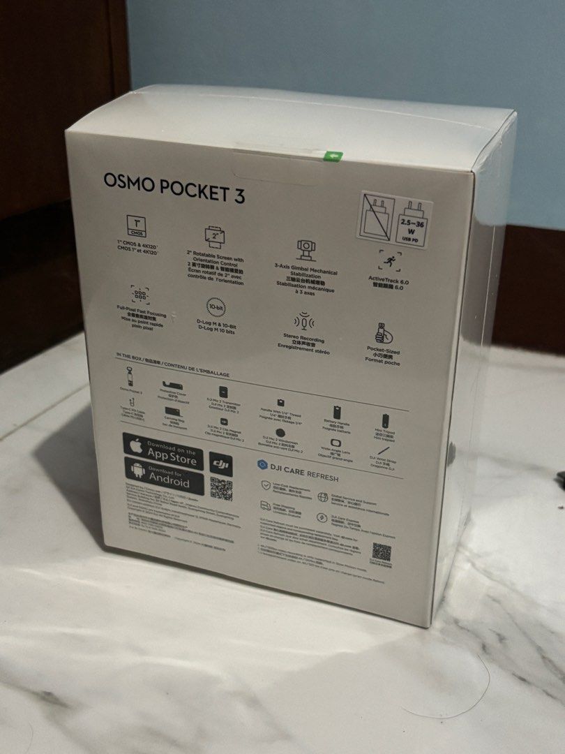 DJI Osmo Pocket 3 (Category: Video Cameras) located in Manila. Submitted by warmshark.92e827 (Listing ID 1443691861, Image 2). Description: For Sale!!! DJI Osmo Pocket 3 Creator Combo Brand new sealed Complete items inside W/ limited warranty - DJI Osmo Pocket 3 Creator Combo for professional-quality video. - Includes Osmo Pocket 3 camera for stabilized footage. - Wide-angle lens expands your creative possibilities. - DJI Mic 2 for crystal-clear 