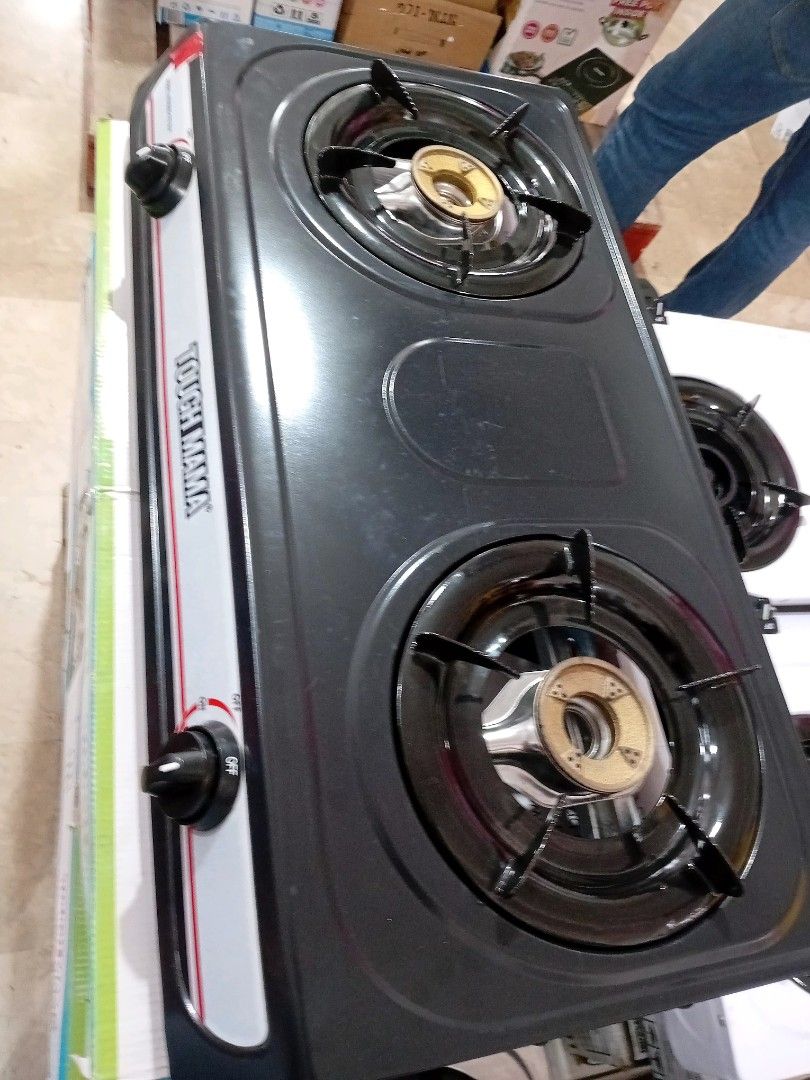 Rush ! Double burner Gas Stove (Category: Cookware & Accessories) located in Manila. Submitted by amvillaflor (Listing ID 1443501605, Image 1). Description: This is Mall Pull out item Giaranteed brandnew but with minimal scratches Napakamura na po nyan s 1k n latest double burner Brand : Tough Mama loc Bacood Sta Mesa.