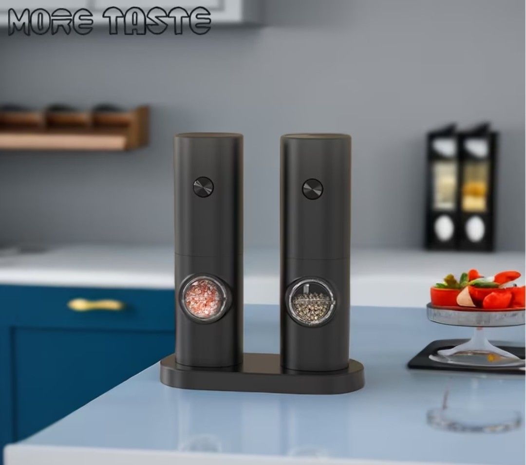 Electric Salt and Pepper Grinder 2pc set (Category: Food Organization & Storage) located in Makati City. Submitted by khrizaccessories (Listing ID 1443672897, Image 2). Description: battery operated.