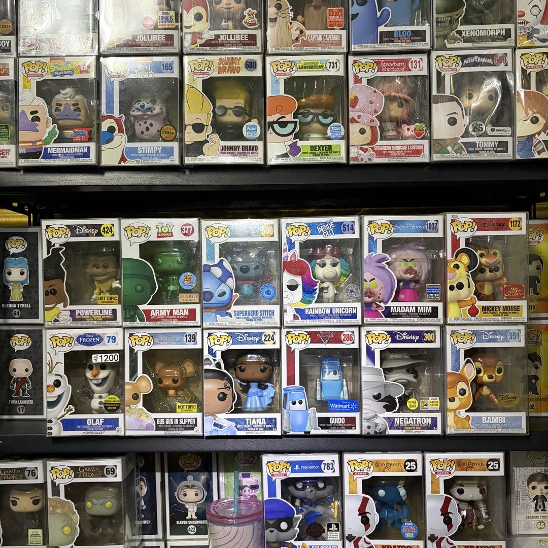 Funko Pop! Disney (Category: Designer & Blind Box Toys) located in San Pedro. Submitted by oopsiboughtanotherpop-oibap (Listing ID 1443681215, Image 1). Description: Guido sold Pm for price - Collection of Funko Pop! figures available. - Features popular characters like Jollibee, Stimpy, Johnny Bravo, Dexter, Olaf, Tiana, and others. - Ideal for Funko Pop! collectors. - All figures come in their original, unopened boxes..