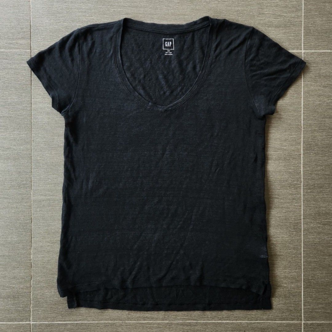 Gap wide neck linen black slub tee (Category: Tshirts & Polo Shirts ) located in Tarlac. Submitted by ruggedoutline (Listing ID 1443594942, Image 1). Description: (shipping included).