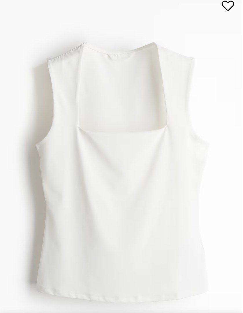 H&M Sleeveless Square Neck Top - White & Grey (Category: Sleeveless) located in Antipolo. Submitted by theeditedcloset (Listing ID 1443562312, Image 1). Description: - H&M sleeveless tops with a chic square neckline - Available in classic white and muted grey blue - 350 each or 600 for both.