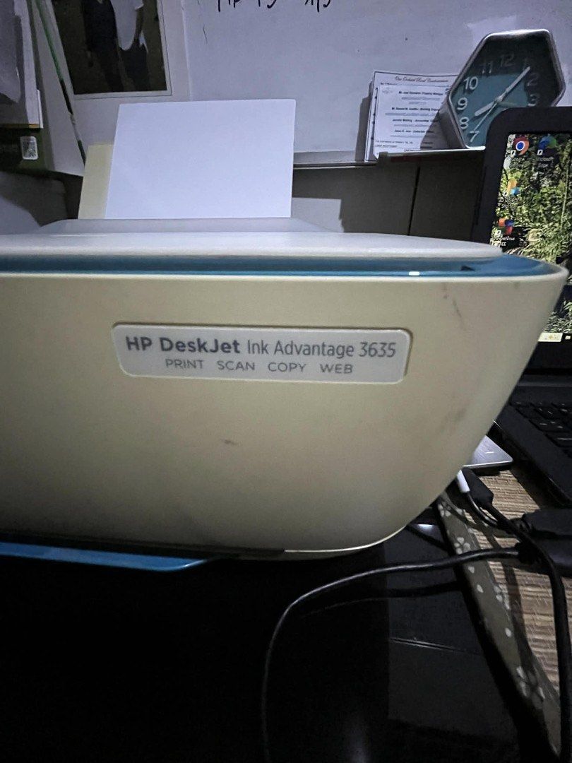HP DeskJet Ink Advantage 3635 Printer Wifi Connect (Category: Printers, Scanners & Copiers) located in Pasig City. Submitted by A7closet (Listing ID 1428429699, Image 2). Description: The HP DeskJet Ink Advantage 3635 is a compact all-in-one inkjet printer designed for home or small office use, featuring printing, scanning, and copying capabilities. It supports wireless connectivity for mobile printing, including Wi-Fi Direct. This printer uses H