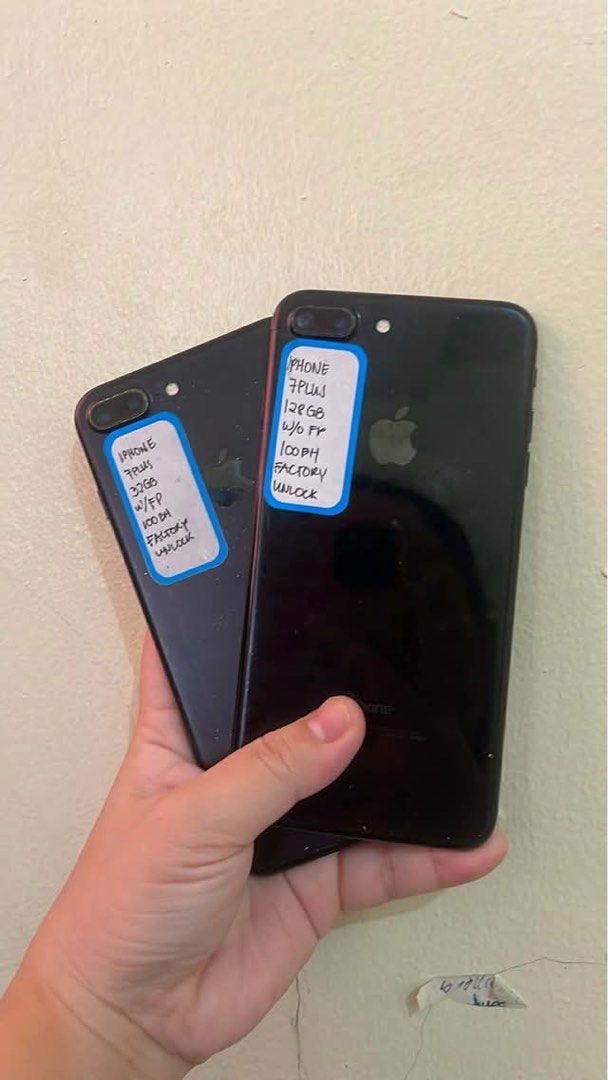 Iphone 7plus 32gb and 128gb (Category: iPhone 7 Series) located in Manila. Submitted by laptop.store (Listing ID 1443511858, Image 2). Description: -iphone -7plus -128gb (3,800) -32gb (3,300) inclusion with box.