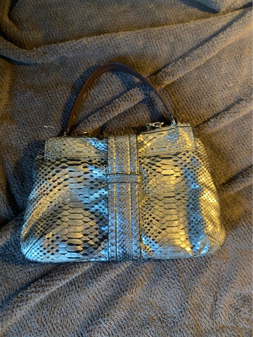 Lanvin Metallic Python Print Shoulder Bag (Category: Luxury Bags & Wallets) located in Makati City. Submitted by basedg0d (Listing ID 1443588733, Image 2). Description: DM for LP - Authentic Leather Lanvin shoulder bag - Metallic python print - Silver-tone hardware.