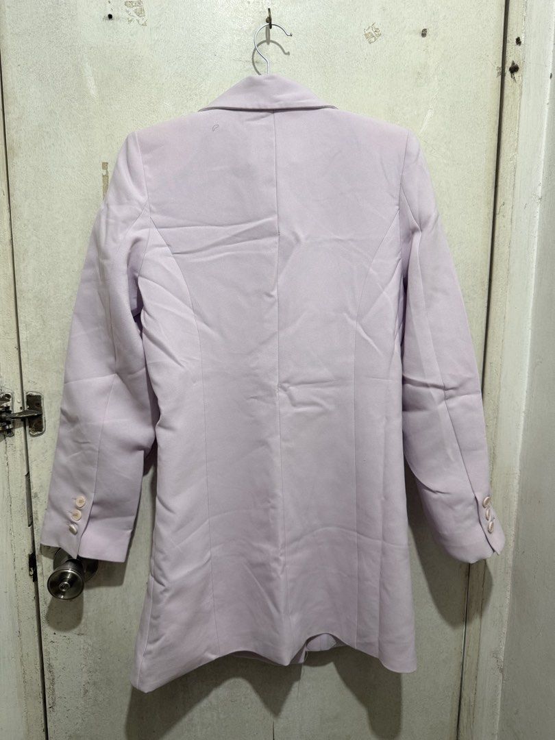 Lilac Purple Double Breasted Blazer Dress (Category: Coats, Jackets and Outerwear) located in Quezon City. Submitted by katrineang (Listing ID 1443661219, Image 2). Description: Best fits med size. Measurements as shown in photos.