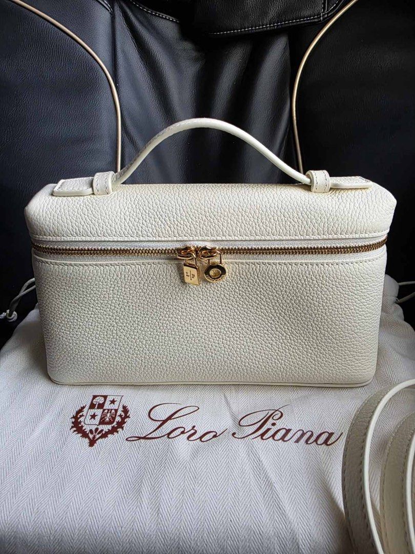 Loro Piana Extra Pocket L19 (Category: Luxury Bags & Wallets) located in Cebu City. Submitted by simplyjoyce (Listing ID 1443513473, Image 1). Description: Brandnew and Onhand! Extra Pocket L19 Complete with receipt. Cebu City onhand Grained Calfskin leather in whisper white/sun gold color. Cash / Lay-away. #sjccebuloropiana #loropianaphilippines #loropianacebu.