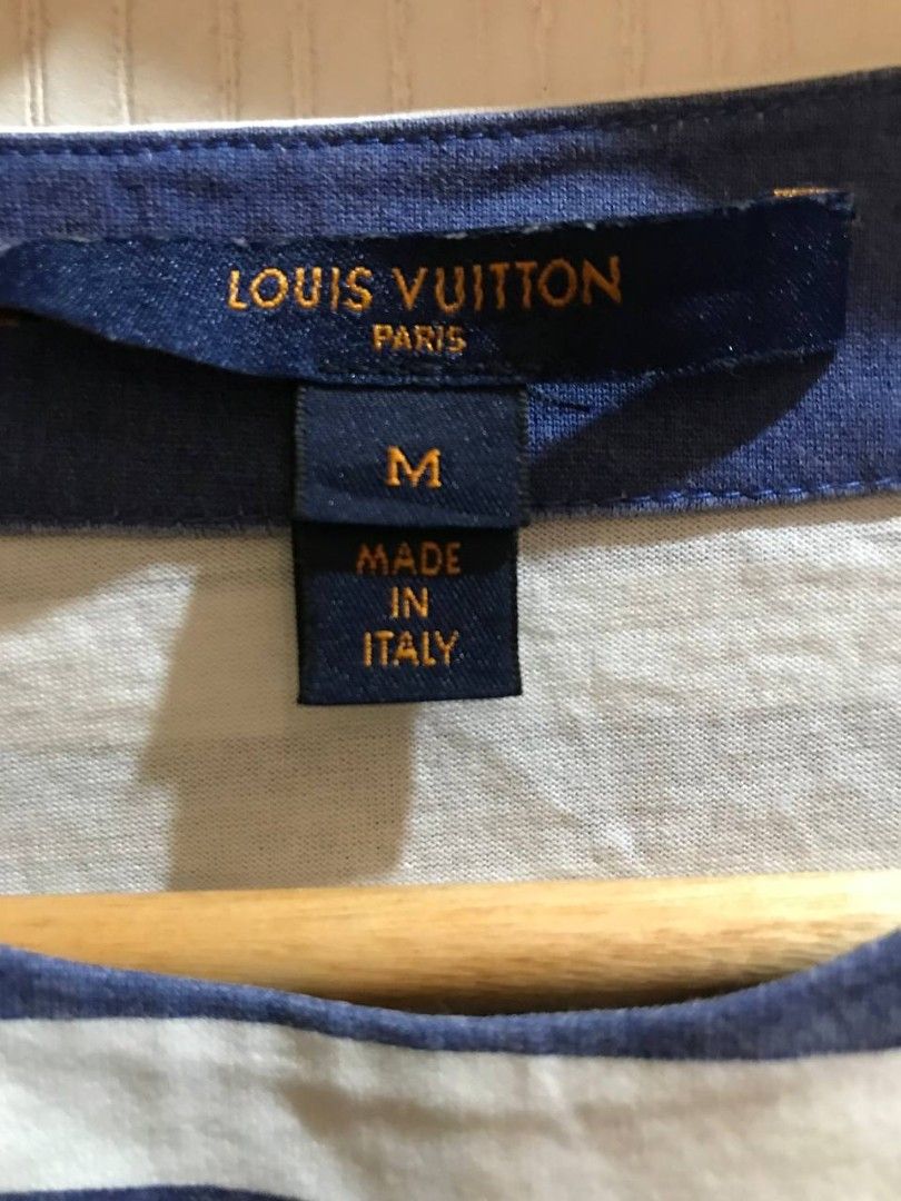 Louis Vuitton blue white stripes shirt (Category: Shirts) located in Zamboanga. Submitted by ncollects (Listing ID 1443661160, Image 2). Description: 19x21 unisex complete tags! dm for more details ✍️.