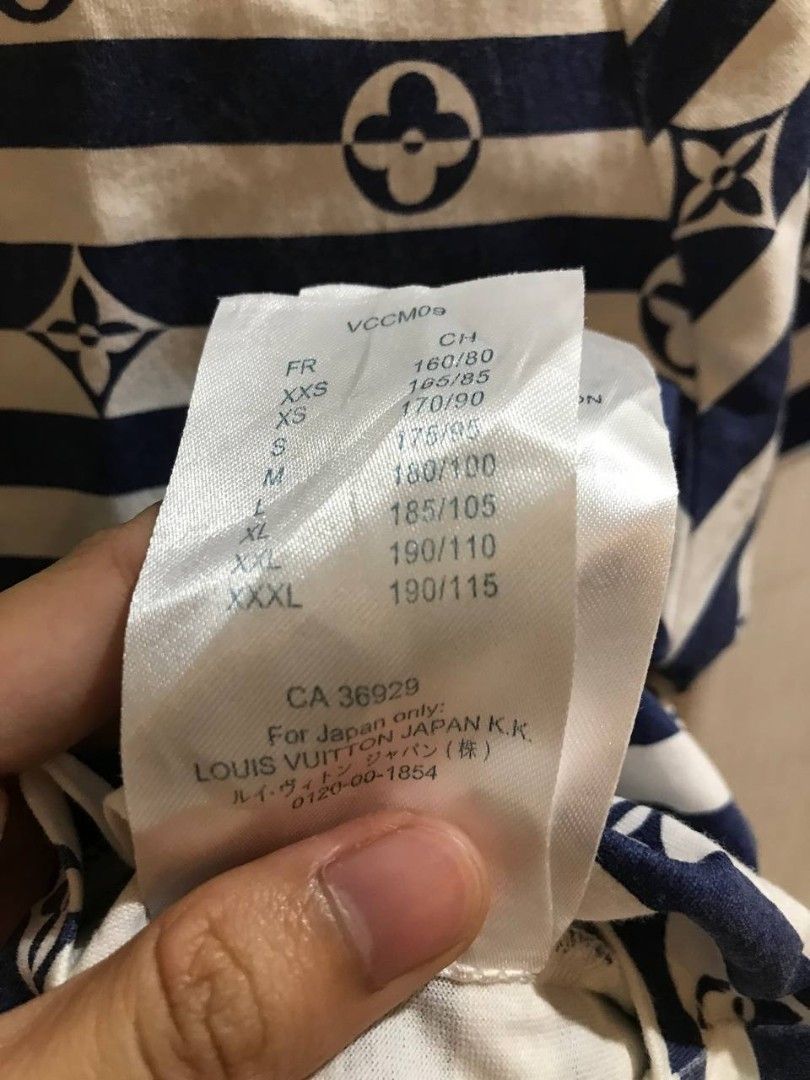 Louis Vuitton blue white stripes shirt (Category: Shirts) located in Zamboanga. Submitted by ncollects (Listing ID 1443661160, Image 3). Description: 19x21 unisex complete tags! dm for more details ✍️.