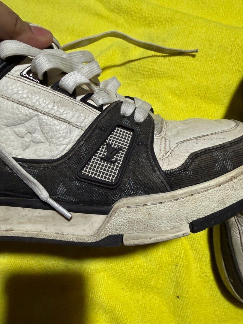 Louis Vuitton LV Trainer "The Original" Sneakers (Category: Sneakers & Footwear) located in Taytay. Submitted by jayezapanta (Listing ID 1443680213, Image 3). Description: - Authentic Louis Vuitton LV Trainer "The Original" sneakers - Color: Black and White - Features iconic LV monogram pattern - Made in Italy EDIT: upon checking on the item it has cracks already beaters condition pls pm for updated photo.