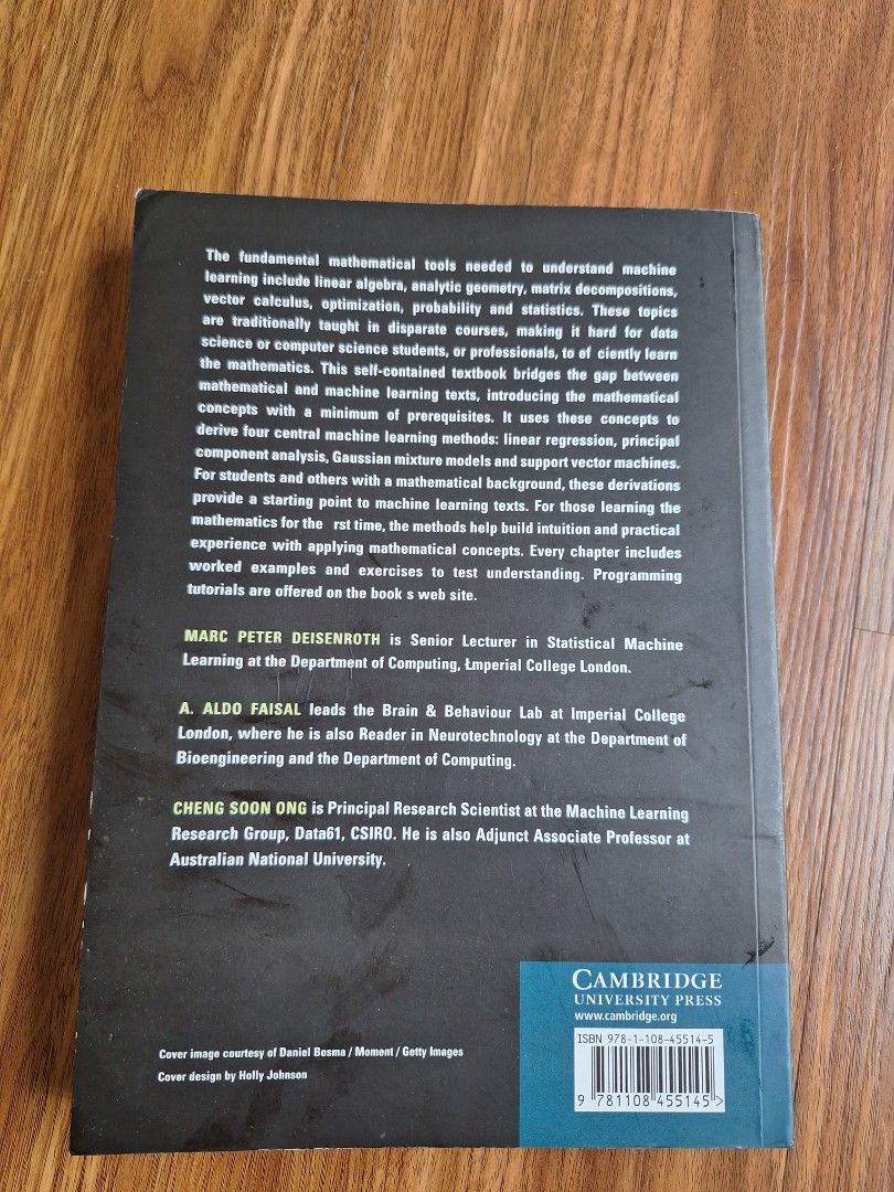 Maths for Machine Learning (Category: Textbooks) located in Singapore. Submitted by martin55655 (Listing ID 1443566194, Image 2). Description: Maths for Machine learning for beginners.condition new.