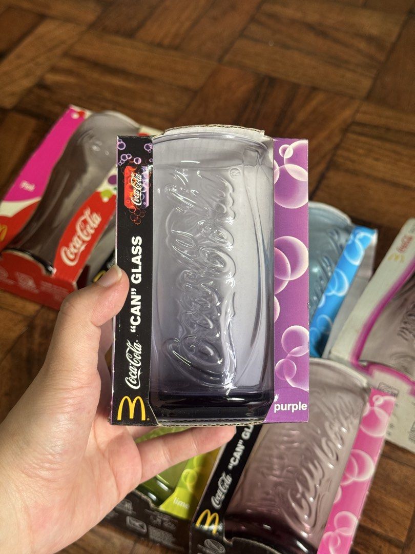 Mcdonalds Coca Cola Glasses (Category: Vintage Collectibles) located in Manila. Submitted by annerachelang (Listing ID 1443555668, Image 2). Description: PHP 250 - per piece PHP 1,500 - whole set.