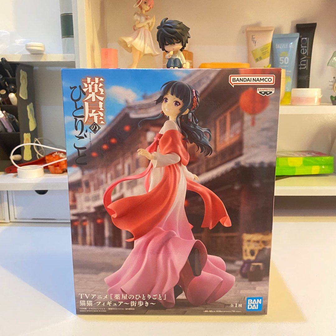 MIB apothecary diaries Bandai Namco Maomao Figure (Category: Figurines & Statues) located in Bulacan. Submitted by estuwa (Listing ID 1443597950, Image 1). Description: - Authentic Banpresto figure of Maomao from The Apothecary Diaries anime. - Featuresw Maomao depicted walking in a street scene. WITH BROWN BOX and in SEALED PLASTIC MOD : lalamove, jnt, lbc MOP: gcash, maribank.