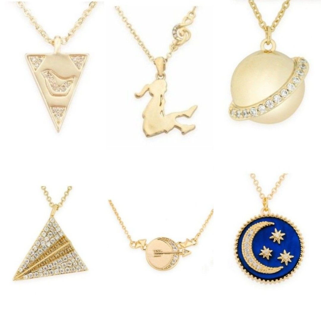 Mikana Necklace with Pendant (Category: Necklaces) located in Quezon City. Submitted by rosepam (Listing ID 1443516056, Image 1). Description: Mikana Necklace with Pendant 18k gold plated, Cubic zircon crystals Hypoallergenic With jewelry box and jewelry pouch Design: 100/each .. FIX PRICE SUNAKO Start Up inspired (2 pcs avail) Kpop Idol GOT7 Hikoki Airplane Uraraka my hero academia (1 PC avail) Artemis (5 pcs avail) Thinking Out Loud (3 pcs avai