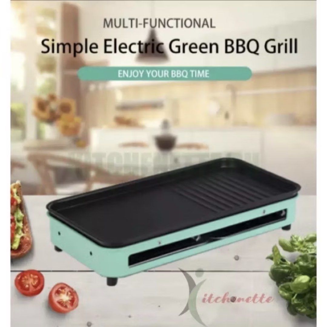 Multi-Functional Simple Electric Green BBQ Grill Samgyupsal Griller (Category: BBQ, Grills & Hotpots) located in Quezon City. Submitted by openstorage (Listing ID 1443525566, Image 2). Description: RFS : not being used. Used once only. -in box - Multi-functional electric grill for easy BBQ and samgyupsal. - Includes grill rack, flat grill pan, and ribbed grill pan. - Simple to use and clean. - Ideal for both indoor and outdoor use. - Perfect for 