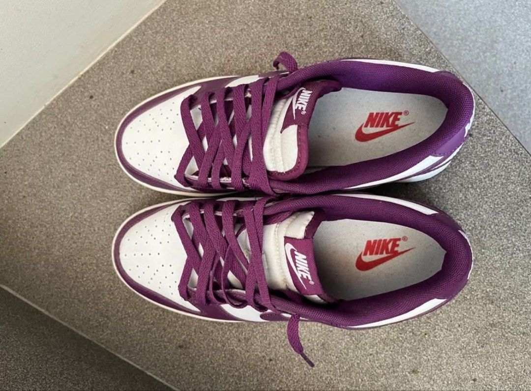 Nike Dunk Low Purple White (Category: Sneakers) located in Manila. Submitted by luisalfo17 (Listing ID 1443508877, Image 3). Description: - Authentic Nike Dunk Lows - Striking purple and white colorway - Matching purple laces - Red Nike logo on insole - Ideal for casual wear - Feel free to ask any questions! -without box.