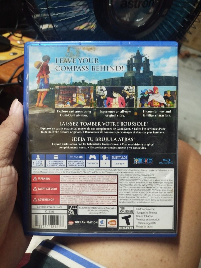 One Piece: World Seeker PS4 Game (Category: PlayStation) located in Binan City. Submitted by pumpkiiin02 (Listing ID 1443599737, Image 2). Description: - One Piece: World Seeker for PlayStation 4 - Explore vast open-world areas using Luffy's Gum-Gum abilities - Experience an all-new, original story within the One Piece universe - Encounter and interact with familiar characters from the series - Embark on an exciting adventure without the need for