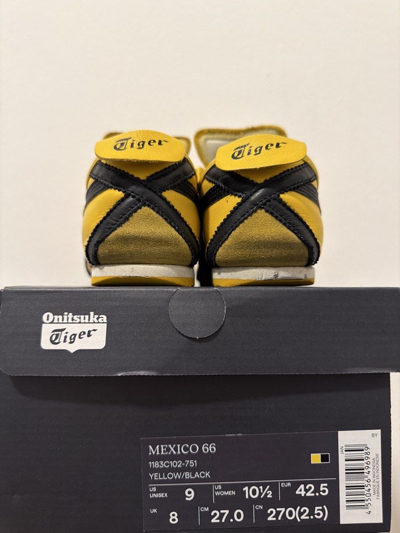 Onitsuka Tiger Mexico 66 Yellow Black Sneakers (Category: Sneakers) located in Singapore. Submitted by ryotajjj (Listing ID 1443664466, Image 3). Description: - Classic Onitsuka Tiger Mexico 66 - Color: Yellow with Black Stripes - Size: US Men's 9 / EUR 42.5 /Length 27cm - Includes Original Box - Ideal for Casual Wear Condition: 9/10 , bought from sg local outlet , size a bit big for me .