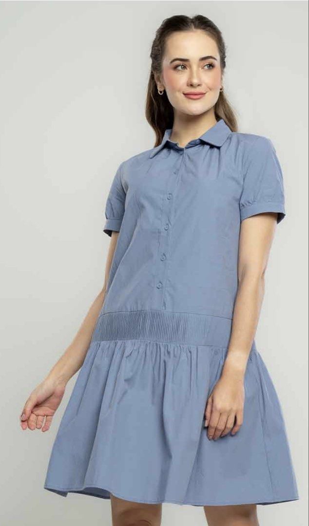 PAPERDOLLS Blue Collared Button-Up Tiered Dress Size S (Category: Dresses) located in Lemery. Submitted by lovedbyeli (Listing ID 1443509839, Image 3). Description: Used once for like 2 hrs. Size small on tag. SF c/o buyer.