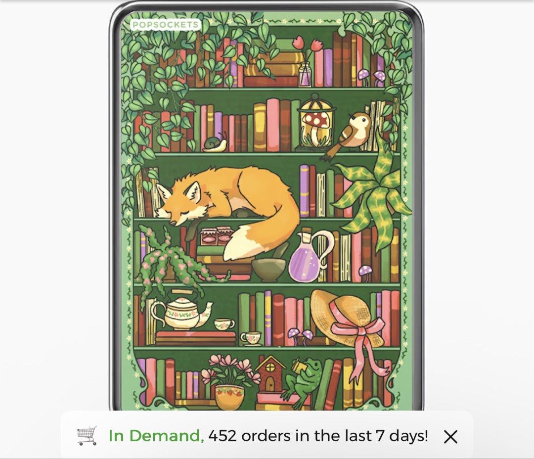 Popsocket Kindle Case Enchanted Shelves (Category: Cases & Sleeves) located in Las Pinas. Submitted by prelovedcloset.kath (Listing ID 1443564436, Image 1). Description: Kindle 12th Generation (2024/2025) Fits Kindle Paperwhite (12th generation) Fits Kindle Paperwhite Signature Edition (12th generation) Fits Kindle Colorsoft (12th generation) Comes with certified 10ft (3m) drop protection Raised, surround screen protection Strap insert compatible
