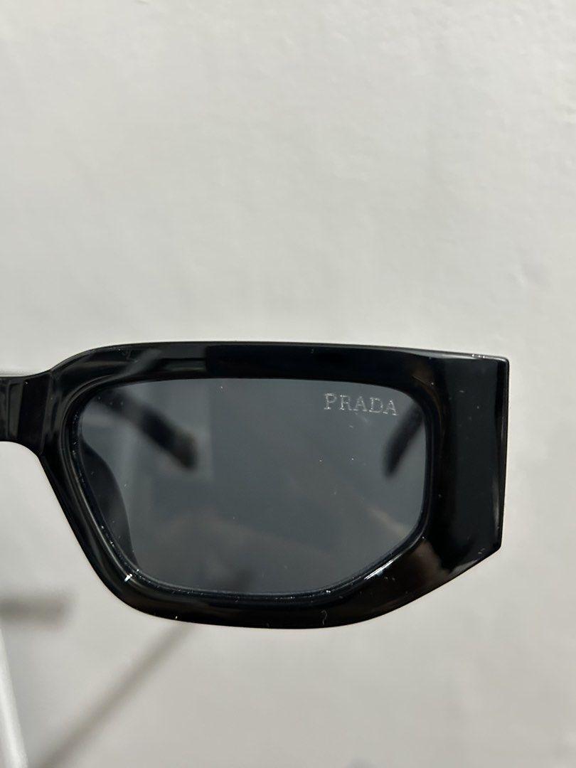 Prada Black Rectangular Sunglasses (Category: Sunglasses & Eyewear) located in Quezon City. Submitted by mypreloveditems88 (Listing ID 1443597969, Image 3). Description: - Prada Sunglasses - Black - Lovely structure - No inclusions - SF c/o buyer.