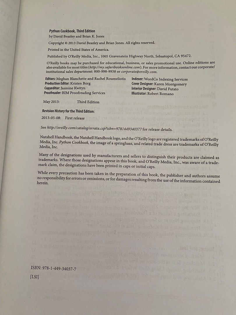 Python Cookbook 3rd edition (Category: Textbooks) located in Singapore. Submitted by jayjayjayjayfighting (Listing ID 1443515867, Image 3). Description: Python Cookbook 3rd edition .
