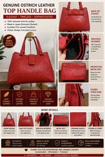 Genuine Ostrich Leather Handbag  Collection item 1