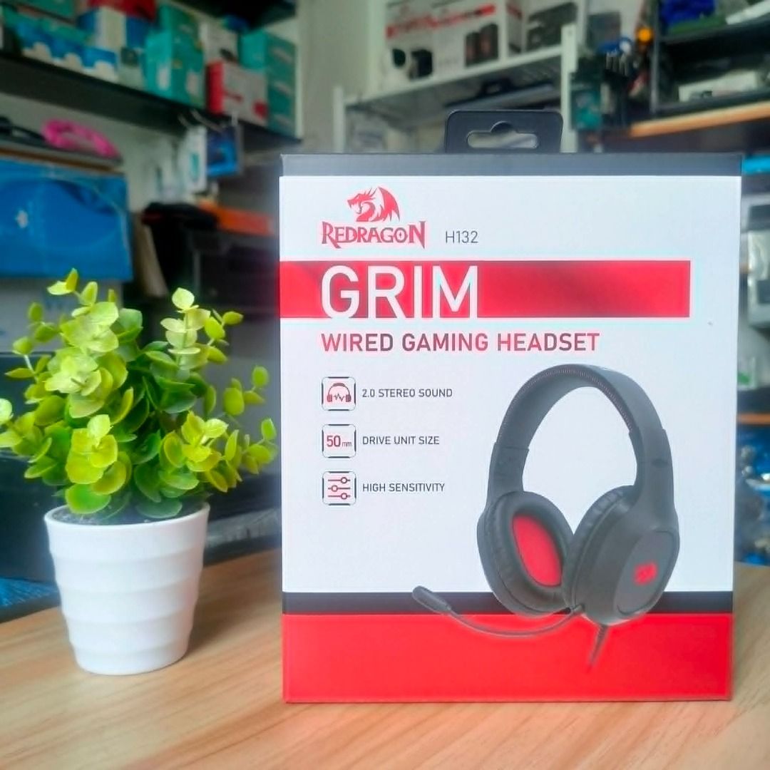 Redragon Grim H132 Wired Gaming Headset 🔥🎮 (Category: Headphones & Headsets) located in Santa Maria. Submitted by victorioustech (Listing ID 1443509207, Image 1). Description: 🎧 Hear every footstep. Communicate every callout. Redragon Grim H132 Wired Gaming Headset 🔥🎮 ✅ Lightweight Ergonomic Design ✅ Stereo Sound for Immersive Gaming ✅ 40mm Directional Drivers ✅ Omni-Directional Noise-Cancelling Microphone ✅ Stable Wired Connection ✅ 3.5mm A