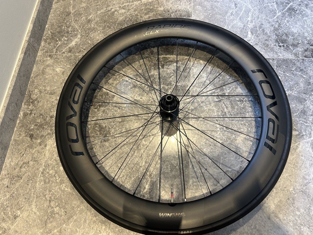 Roval Rapide CLX (CLX 1) Wheelset with Bag (Category: Parts & Accessories) located in Singapore. Submitted by suw20 (Listing ID 1443576856, Image 2). Description: - Rim material: carbon - Rim depth & width: - Front: 51mm deep, 35mm wide - Rear: 60mm deep, 30mm wide - Weight: 1400g (Front: 649g, Rear: 751g) - Braking: Disc Brake Only (Center Lock) - Tire compatibility: Clincher (tube-type) only - Size: 622x21 - Hub & Bearings: Built with Roval’s A