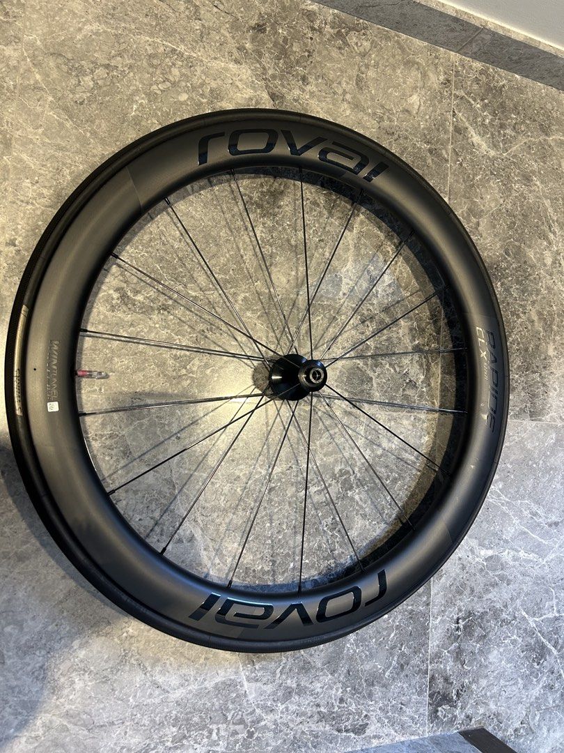 Roval Rapide CLX (CLX 1) Wheelset with Bag (Category: Parts & Accessories) located in Singapore. Submitted by suw20 (Listing ID 1443576856, Image 1). Description: - Rim material: carbon - Rim depth & width: - Front: 51mm deep, 35mm wide - Rear: 60mm deep, 30mm wide - Weight: 1400g (Front: 649g, Rear: 751g) - Braking: Disc Brake Only (Center Lock) - Tire compatibility: Clincher (tube-type) only - Size: 622x21 - Hub & Bearings: Built with Roval’s A