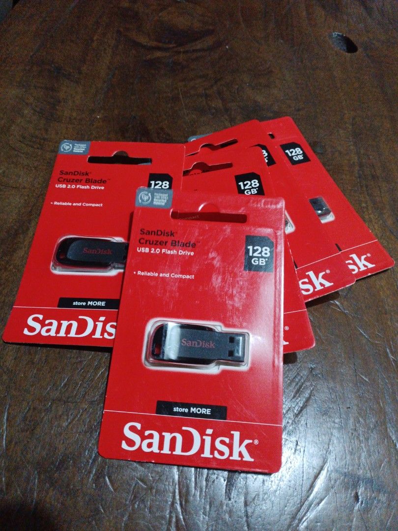 Original SanDisk 128GB OTG Flash Drive (Category: Hard Disks & Thumbdrives) located in Makati City. Submitted by bunnyvilleshoppe (Listing ID 1443572010, Image 3). Description: REPRICED The SanDisk Cruzer Blade 128GB is an ultra-compact, capless USB 2.0 flash drive renowned for its pocket-sized portability and reliable, plug-and-play file transfers. It is an excellent, inexpensive choice for carrying documents, music, and photos on the go, though