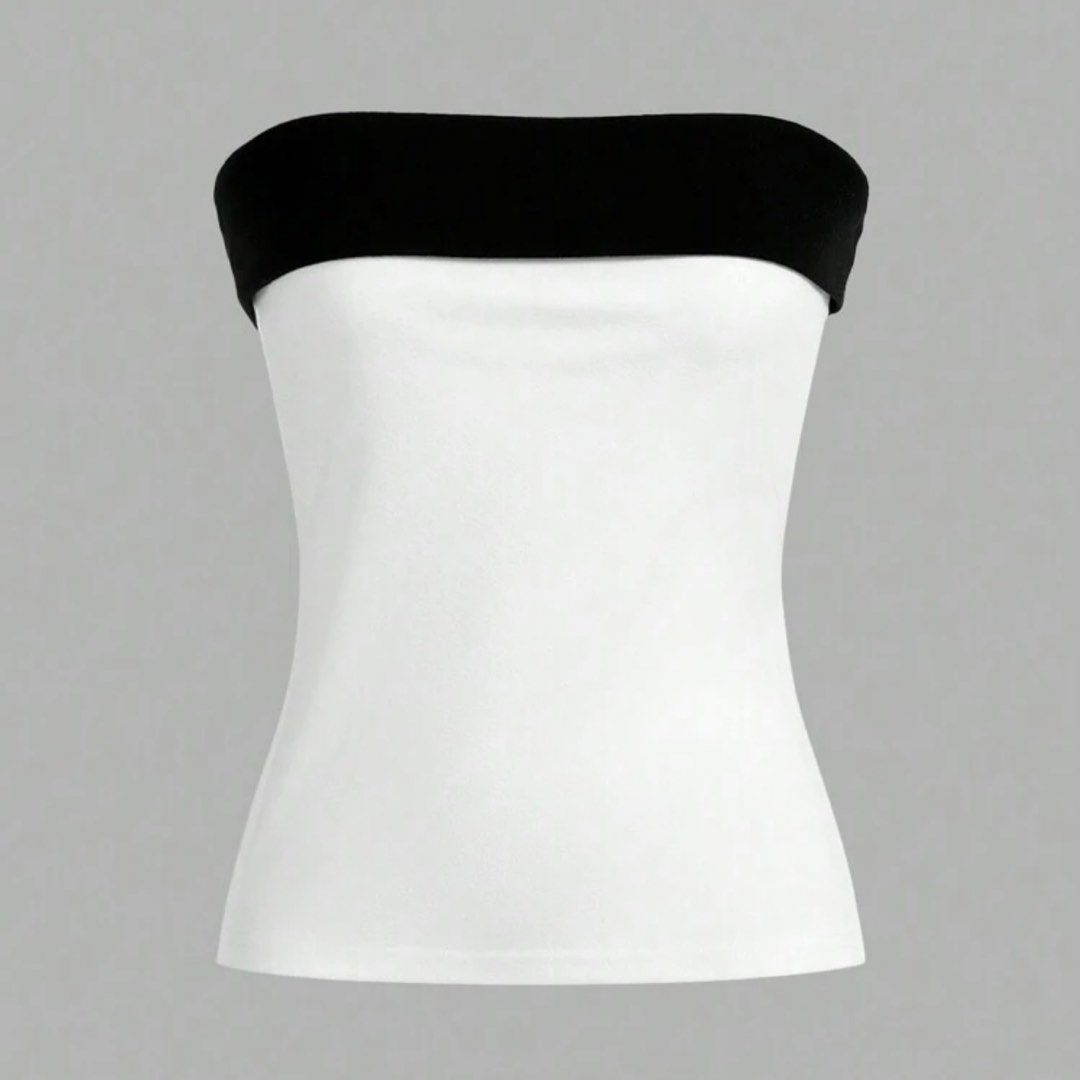 SHEIN Black & White Tube Top (Category: Sleeveless) located in Quezon City. Submitted by oddatellier (Listing ID 1443509316, Image 3). Description: .