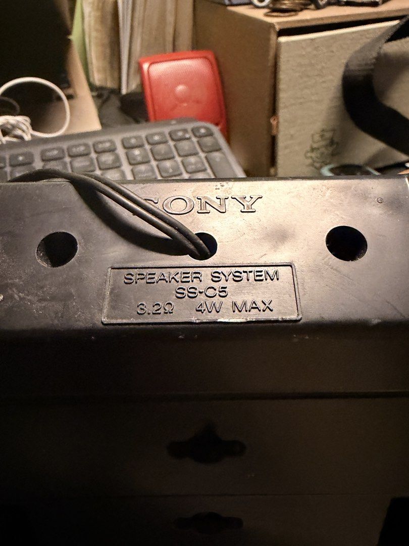 Sony SS-C5 Speaker System (Category: Soundbars, Speakers & Amplifiers) located in Cavite. Submitted by marxvenn (Listing ID 1443663884, Image 2). Description: - Sony SS-C5 Speaker 1pc - Impedance: 3.2 Ohms - Maximum Power: 4W - Condition: Working - Works with Computer setup - Original red Sony plug Loc: Dasmarinas Cavite.