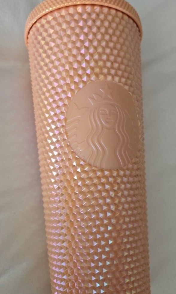 Starbucks peach pink iridescent studded cold cup (Category: Water Bottles & Tumblers) located in Quezon City. Submitted by MA_finds014 (Listing ID 1443586053, Image 2). Description: .