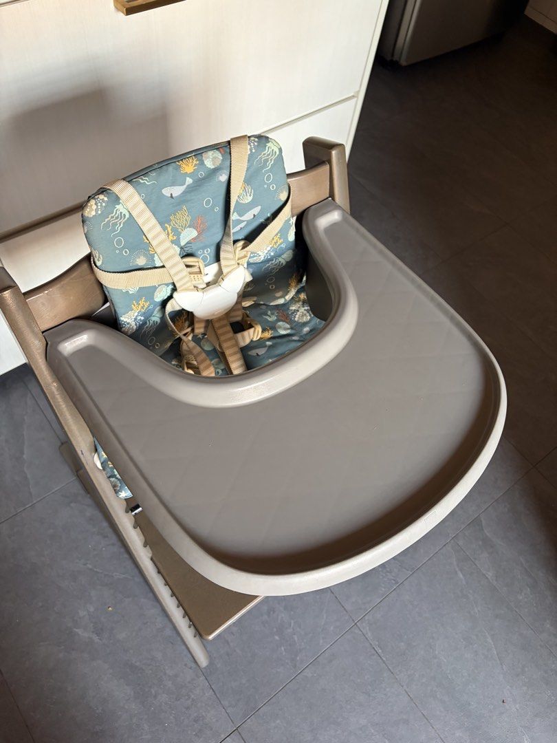 Stokke Tripp Trapp High Chair- Hazy grey (Category: Baby High Chairs) located in Singapore. Submitted by paperandi (Listing ID 1443587478, Image 2). Description: In good condition Color hazy grey Comes with all accessories on the chair in the photo What you see is what you get All authentic Stokke Price is firm Delivery can be arranged with a fee.