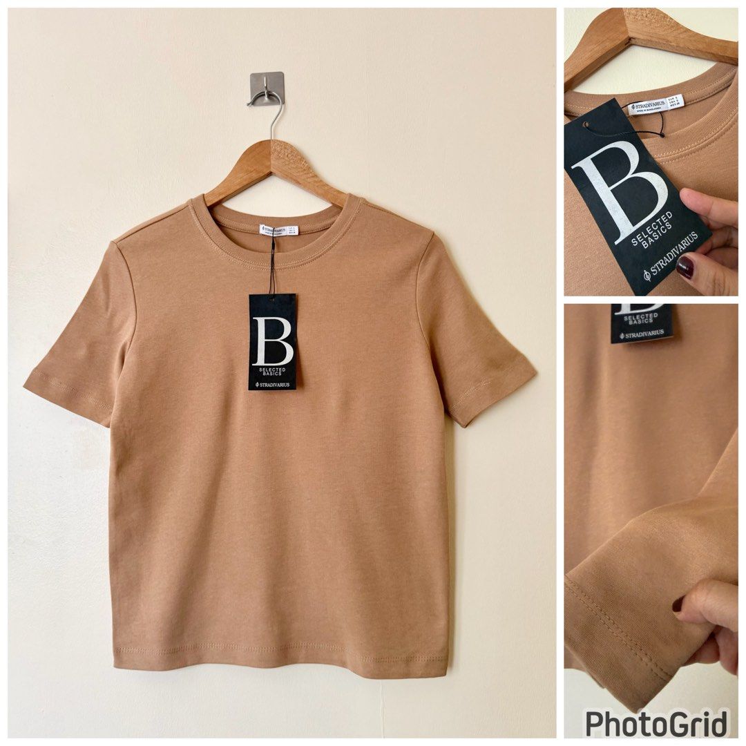 Stradivarius brown basic crew neck top (Category: Shirts) located in Makati City. Submitted by cutefabph (Listing ID 1443561328, Image 1). Description: 🛍️Pls.take time to read… 🛍️ Pls take note that some ww photos are inspired & not the actual one itself. 🛍️🛍️Gentle Reminder:🛍️🛍️ We measured every item esp trousers & other bottoms thru flat-lay… We will not allow refund & return anymore. So pls take time to read the description box to avoid