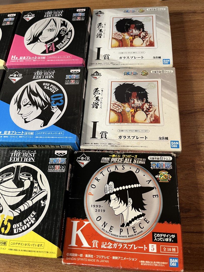 Take All Japan One Piece & Gundam & Dragon Ball Z Collectible Plates (Category: Vintage Collectibles) located in Gapan. Submitted by lunashop14 (Listing ID 1443690584, Image 3). Description: TAKE ALL 14 pcs - Collectible plates featuring popular anime characters. - Includes One Piece characters: Zoro, Sanji, Nami, and Usopp. - Also features Gundam and Dragon Ball Z (Gogeta). - All plates are brand new and sealed in original packaging. - Ideal for