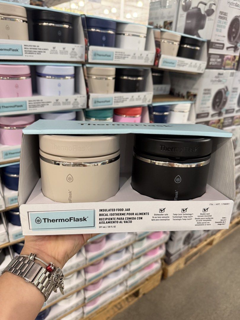 ThermoFlask Insulated Food Jar Set - 2 Pack (Category: Food Organization & Storage) located in Gapan. Submitted by ellabananuh (Listing ID 1443577449, Image 2). Description: PASABUY FROM COSTCO!! ETA: July 20 💯original! Currently in the US and personally bought in store. - 2-pack of ThermoFlask insulated food jars - Keeps food hot or cold - Each jar holds 20 oz (591 mL) - Available in multiple colors - Ideal for lunches, picnics, and travel - Du