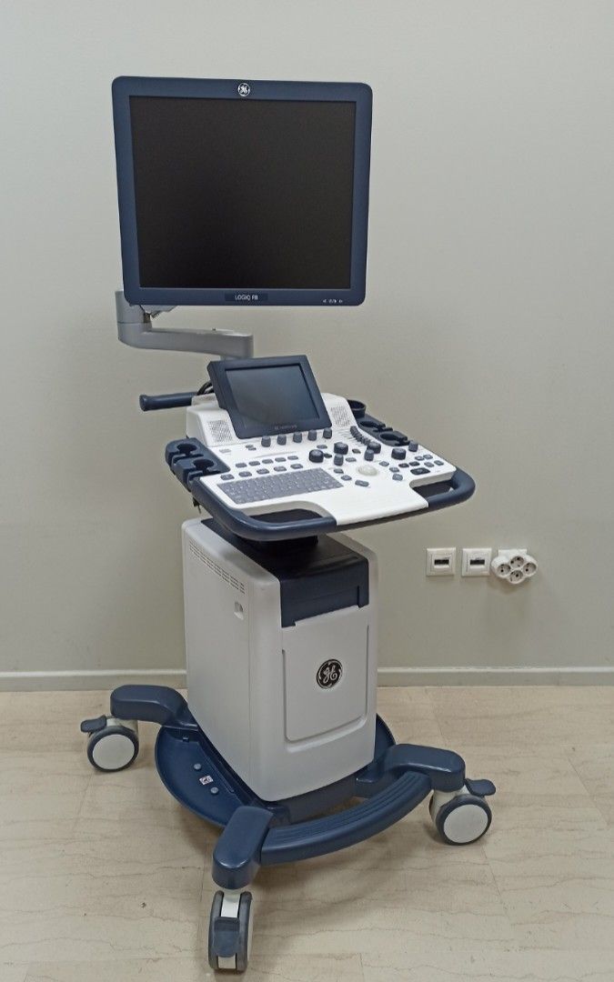 Ultrasound machine (Category: Medical Supplies & Tools) located in Angeles City. Submitted by ryainramos (Listing ID 1443699647, Image 1). Description: Brand: GE Logic F8 4 probes Convex Linear Transvaginal Cardiac/2D echo.