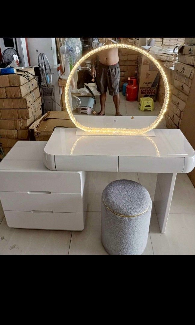 Vanity Dresser with Led Mirror and Stool (Category: Tables & Sets) located in Marikina City. Submitted by marcobarbado.cloud (Listing ID 1443681473, Image 3). Description: .