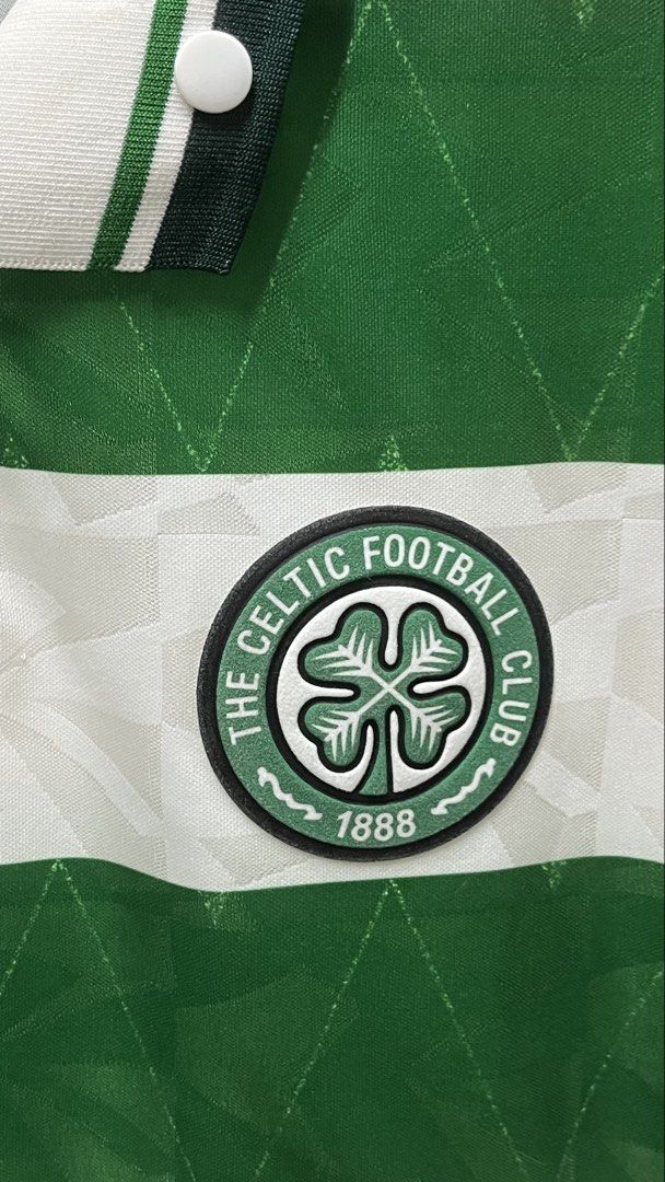 Celtic Jersey (Category: Activewear) located in Kuala Lumpur. Submitted by flyingdrag0n (Listing ID 1443664421, Image 3). Description: spring cleaning my wardrobe to fund for my trip vacation :) a vintage 1989-91 Celtic Home Shirt with classic green and white stripes..